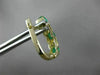 ESTATE 1.07CT DIAMOND & AAA COLOMBIAN EMERALD 14K YELLOW GOLD 3D X LOVE EARRINGS