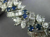 ANTIQUE 28.30CT DIAMOND & AAA SAPPHIRE PLATINUM 3D FLOWER OPEN FILIGREE BRACELET