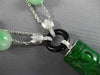 ANTIQUE LARGE .36CT DIAMOND AAA ONYX & JADE 18KT WHITE GOLD 3D LARIAT NECKLACE