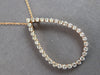 ESTATE LARGE 1.01CT DIAMOND 14KT ROSE GOLD OPEN TEAR DROP FUN FLOATING PENDANT