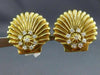 ANTIQUE LARGE 1.0CT ROUND DIAMOND 18KT GOLD CLASSIC SHELL EARRINGS E VVS #2241