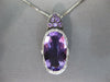 6.64CT DIAMOND & AAA AMETHYST 14KT WHITE GOLD OVAL & ROUND FUN FLOATING PENDANT