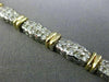 ESTATE 3.36CT DIAMOND 14K WHITE & YELLOW GOLD TWO ROW SEMI BEZEL TENNIS BRACELET