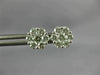 ESTATE .94CT DIAMOND 18KT WHITE GOLD 3D 8mm CLASSIC CLUSTER FLOWER STUD EARRINGS