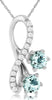 1.14CT DIAMOND & AAA AQUAMARINE 14KT WHITE GOLD INFINITY LOVE FLOATING PENDANT