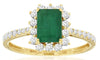 1.48CT DIAMOND & AAA EMERALD 14KT YELLOW GOLD ROUND & BAGUETTE FRIENDSHIP RING