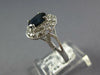 WIDE 1.86CT DIAMOND & AAA SAPPHIRE 14KT WHITE GOLD 3D OVAL HALO ENGAGEMENT RING