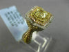 LARGE 2.05CT WHITE PINK & FANCY YELLOW DIAMOND 18K 2TONE GOLD 3D ENGAGEMENT RING