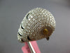 6.97CT WHITE & INTENSE CANARY DIAMOND & BLACK ENEAMEL 18KT WHITE GOLD OWL RING