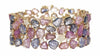 EXTRA LARGE 68.17CT DIAMOND & AAA MULTI COLOR SAPPHIRE 18KT YELLOW GOLD BRACELET