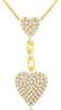 ESTATE .54CT DIAMOND 14KT YELLOW GOLD CLASSIC DOUBLE HEART LARIAT LOVE NECKLACE