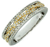ESTATE .50CT DIAMOND 14K 2 TONE GOLD 3D MULTI ROW CRISS CROSS INFINITY LOVE RING