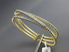 LARGE 1.30CT DIAMOND 14KT 2 TONE GOLD 3D FLEXIBLE MULTI ROW CUFF BANGLE BRACELET