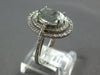 WIDE 2.81CT DIAMOND & AAA GREEN AMETHYST 14KT WHITE GOLD OVAL & ROUND HALO RING