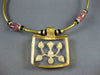 ANTIQUE 17.85CT OLD MINE DIAMOND RUBY & QUARTZ 18K YELLOW GOLD CHOKER NECKLACE