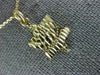ESTATE 14KT YELLOW GOLD 3D DIAMOND CUT STAR OF DAVID FLOATING PENDANT #1428