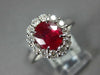 2.58CT DIAMOND & AAA RUBY 18KT WHITE GOLD 3D OVAL & ROUND FLOWER ENGAGEMENT RING