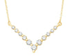 .39CT DIAMOND 14KT YELLOW GOLD ROUND 3D CLASSIC GRADUATING V SHAPE LOVE NECKLACE