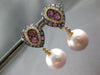 2.69CT DIAMOND & AAA SAPPHIRES & PINK SOUTH SEA PEARL 18KT ROSE GOLD 3D EARRINGS