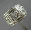 ESTATE WIDE 1CT DIAMOND 14KT WHITE GOLD 3D FILIGREE MILGRAIN WEDDING RING #25525