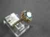 ESTATE .91CT DIAMOND & AAA AQUAMARINE 14KT ROSE GOLD ROUND HALO ENGAGEMENT RING