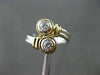 ESTATE WIDE .30CT DIAMOND 14KT WHITE & YELLOW GOLD DOUBLE TWIST GOLD RING #20744
