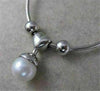 ESTATE 7MM SOUTH SEA PEARL 14K WHITE GOLD HEART NECKLACE 16.50" INCH ITALY 21700