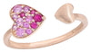 ESTATE .35CT AAA MULTI COLOR SAPPHIRE 14KT ROSE GOLD 3D LOVE RING