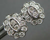 ESTATE .25CT DIAMOND 14KT WHITE GOLD 3D BEZEL FLOWER STUD EARRINGS