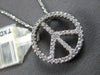 ESTATE .25CT DIAMOND 14K WHITE GOLD CLASSIC PEACE SIGN CIRCULAR FLOATING PENDANT