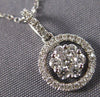 ESTATE .35CT DIAMOND 18KT WHITE GOLD 3D CLASSIC FLOWER HALO FUN FLOATING PENDANT