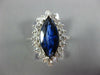 LARGE 2.81CT DIAMOND & AAA SAPPHIRE 14K WHITE GOLD MARQUISE ENGAGEMENT RING 2435