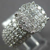 EXTRA LARGE 3.04CT DIAMOND 18KT WHITE GOLD 3D CLUSTER INVISIBLE ENGAGEMENT RING