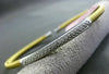 ESTATE .24CT DIAMOND 14KT TWO TONE GOLD 3D CLASSIC MESH FLEXIBLE BANGLE BRACELET