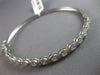 2.19CT DIAMOND 18KT WHITE GOLD MULTI FLOWER SEMI ETERNITY CUFF BANGLE BRACELET