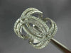 ESTATE LARGE .93CT DIAMOND 14KT WHITE GOLD 3D MULTI ROW INFINITY LOVE KNOT RING