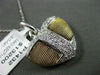 ESTATE LARGE .62CT DIAMOND 14K WHITE & YELLOW GOLD MULTI ROPE HEART LOVE PENDANT