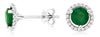 1.36CT DIAMOND & AAA EMERALD 14KT WHITE GOLD 3D ROUND HALO MARTINI STUD EARRINGS