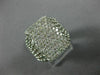 ESTATE LARGE 1.0CT DIAMOND 14KT WHITE GOLD 3D PAVE RECTANGULAR MULTI ROW RING