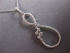 ESTATE LARGE .42CT DIAMOND 14KT WHITE GOLD 3D INFINITY FLOWER FLOATING PENDANT