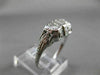 ANTIQUE .42CT OLD MINE DIAMOND 14KT WHITE GOLD 3 STONE FILIGREE RING #9019