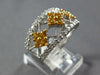 1.43CT DIAMOND & AAA YELLOW SAPPHIRE 14KT WHITE GOLD 3D FLOWER ANNIVERSARY RING