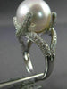ESTATE LARGE .90CT DIAMOND & AAA SOUTH SEA PEARL 18KT WHITE GOLD ENGAGEMENT RING