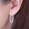 10.0CT DIAMOND 14KT WHITE GOLD 3D CLASSIC ROUND INSIDE OUT HOOP HANGING EARRINGS