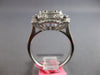 LARGE 1.87CT DIAMOND 18KT WHITE GOLD ROUND & BAGUETTE CLUSTER SQUARE FLOWER RING