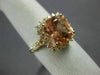 ESTATE LARGE 4.35CT DIAMOND & AAA MORGANITE 14K ROSE GOLD SQUARE ENGAGEMENT RING