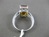 ANTIQUE 3.24CT DIAMOND & AAA CITRINE 14KT WHITE GOLD FILIGREE EMERALD CUT RING