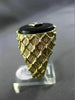 ANTIQUE LARGE .01CT DIAMOND & AAA ONYX 14K WHITE & YELLOW GOLD 3D CHECKERED RING