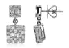 LARGE 2.04CT DIAMOND 18KT WHITE GOLD ROUND & BAGUETTE INVISIBLE HANGING EARRINGS