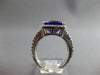 LARGE 6.22CT DIAMOND & AAA AMETHYST 14K WHITE GOLD EMERALD CUT & ROUND HALO RING